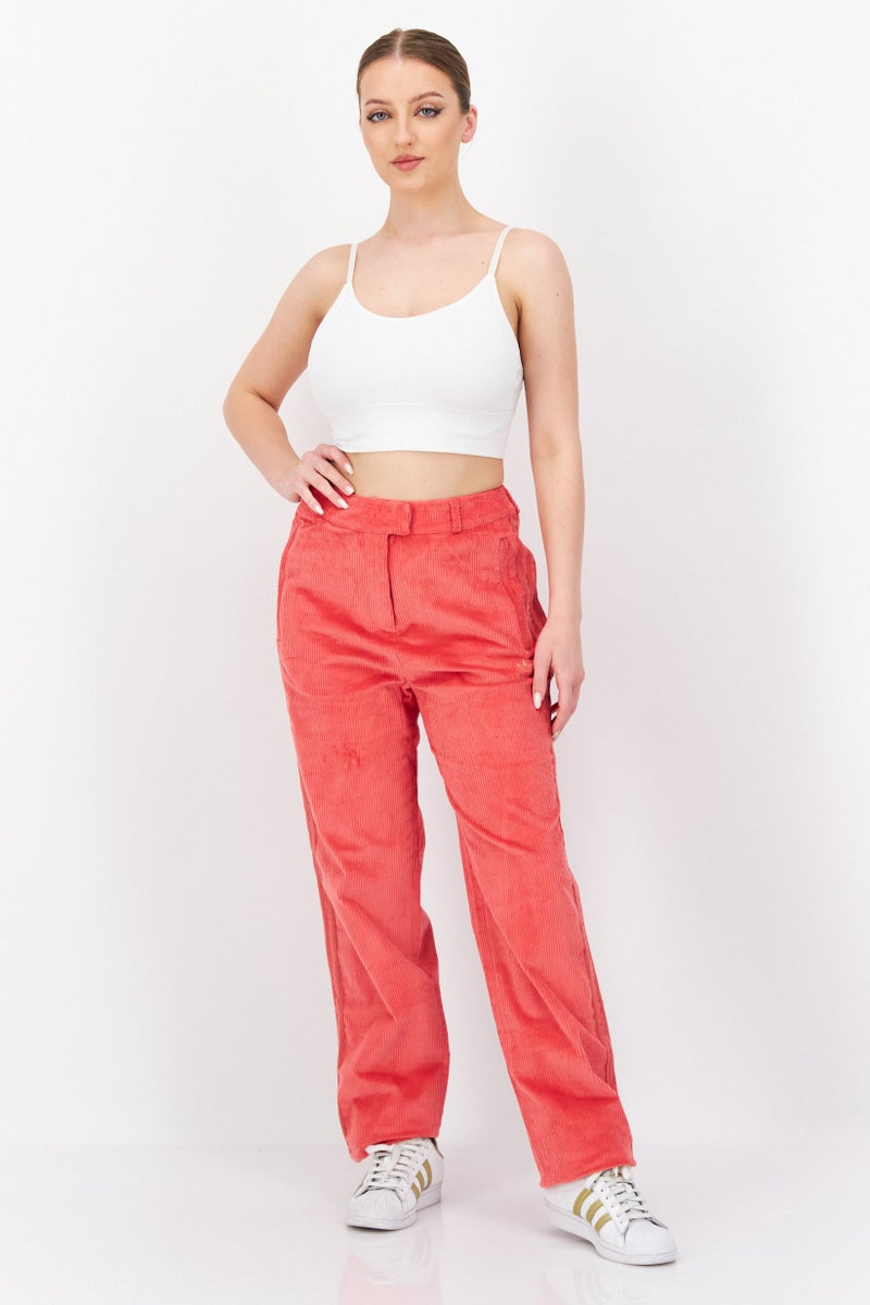 adidas Originals Women Sportswear Fit Training Corduroy Pants, Coral  - Image 3