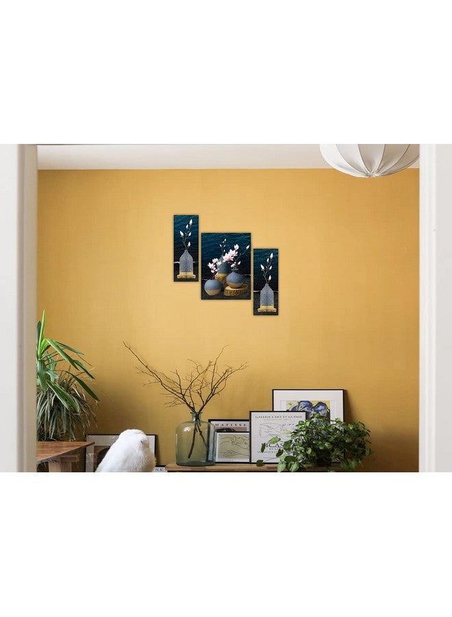 SAF paintings Flower UV Tectured Multi Effect 6 mm MDF Framed Decorated Paintings (Multicolor, 12 Inch x 18 Inch, SANFJM32431) - Set of 3 - Image 2