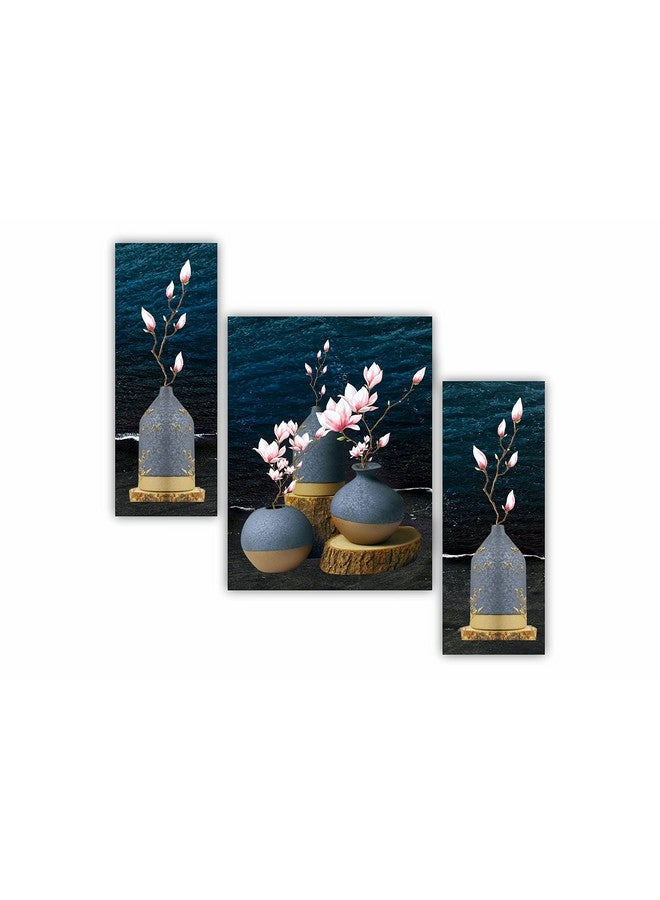 SAF paintings Flower UV Tectured Multi Effect 6 mm MDF Framed Decorated Paintings (Multicolor, 12 Inch x 18 Inch, SANFJM32431) - Set of 3 - Image 1