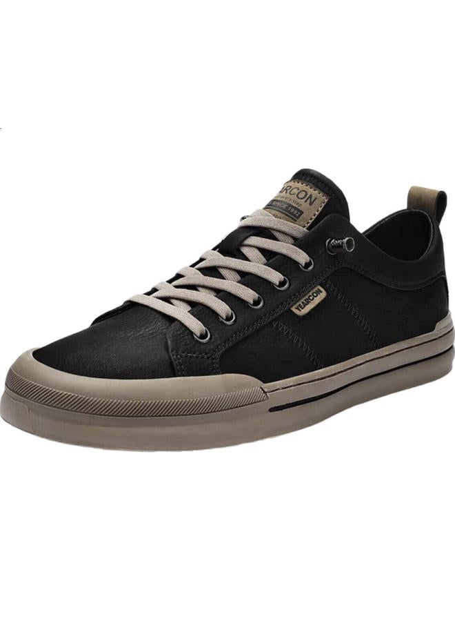 YEARCON Men'S Casual Shoes White Low-Top Lace-Up Sneakers E53304327 Agate Black 43 - Image 3