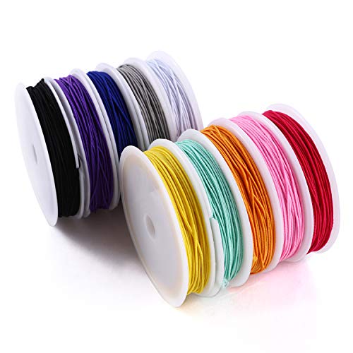 MAKERSLAND Elastic Cord for Making Jewelry 1mm 130m/142Yards 10Roll Multicolor Stretch String Beading Crafting for DIY Masks Jewelry Making Necklace Bracelet Beading Craft Thread - Image 1