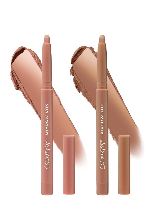 كالر بوب مجموعة ظلال العيون ColourPop Shadow Stix - قلم ظلال عيون كريمي بلون يدوم طويلاً - Bare With Me و Cocktail Party (عبوة من قطعتين، 0.05 أونصة لكل منهما) - Image 1