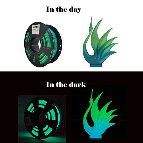 Stronghero3D PLA 3D Printer Filament,Glow in the Dark Filament, Glow Green/Blue 1.75mm(2.2LBS) Accuracy +/-0.05mm for Ender3 Ender5 CR10 - Image 2
