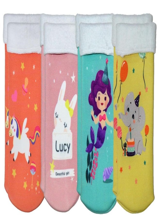 YANWENX Kids Warm Woolen Socks for Kids Winter socks 4 Pack Socks | Kids Multicoloured Character Socks |(2-5 Years) - Image 2