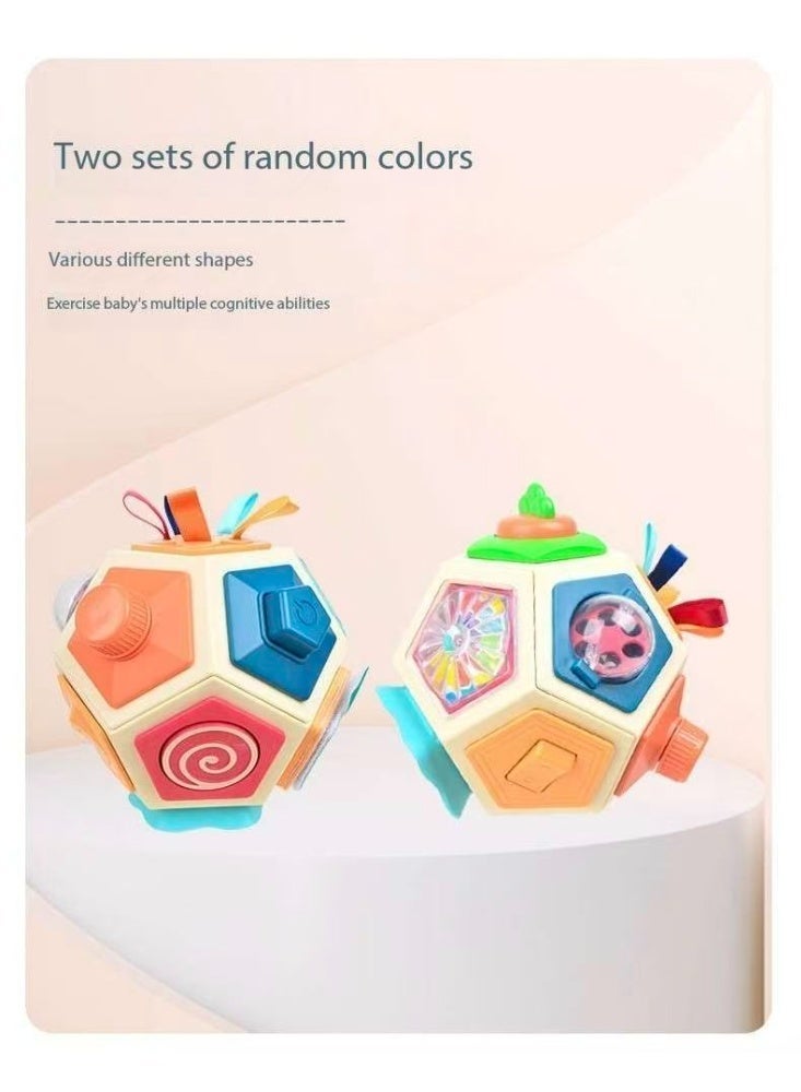MAC Jabags Infants with five senses grasp the ball and assemble hexahedral busy board detachably. Early education cognition soothes busy ball toys. - Image 4