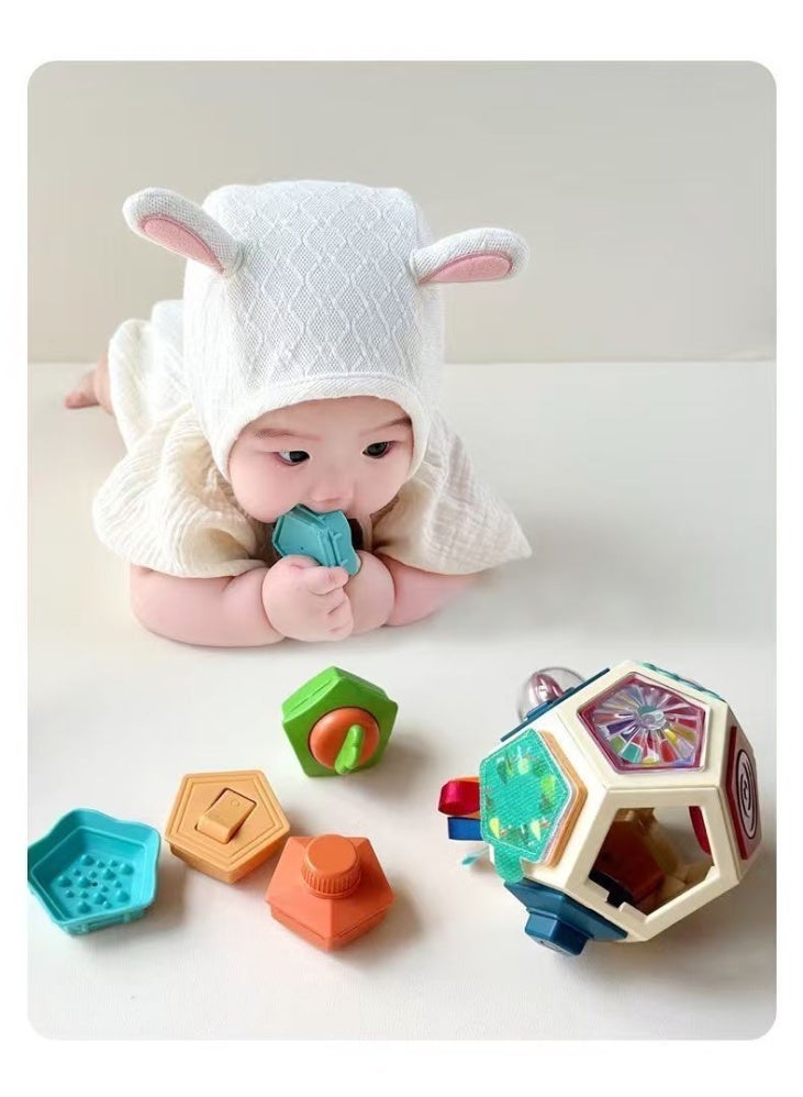 MAC Jabags Infants with five senses grasp the ball and assemble hexahedral busy board detachably. Early education cognition soothes busy ball toys. - Image 3