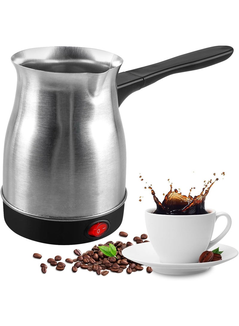 REFURA 600W Espresso Maker / Turkish Coffee Pot | 600ML | Greek Turkish Coffee Machine | Stainless Steel | Can make Tea, Coffee, Espresso, Mocha, Light Coffee | Perfect for Office & Home Use | Silver RE-11501 - Image 2