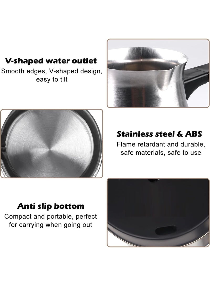 REFURA 600W Espresso Maker / Turkish Coffee Pot | 600ML | Greek Turkish Coffee Machine | Stainless Steel | Can make Tea, Coffee, Espresso, Mocha, Light Coffee | Perfect for Office & Home Use | Silver RE-11501 - Image 3