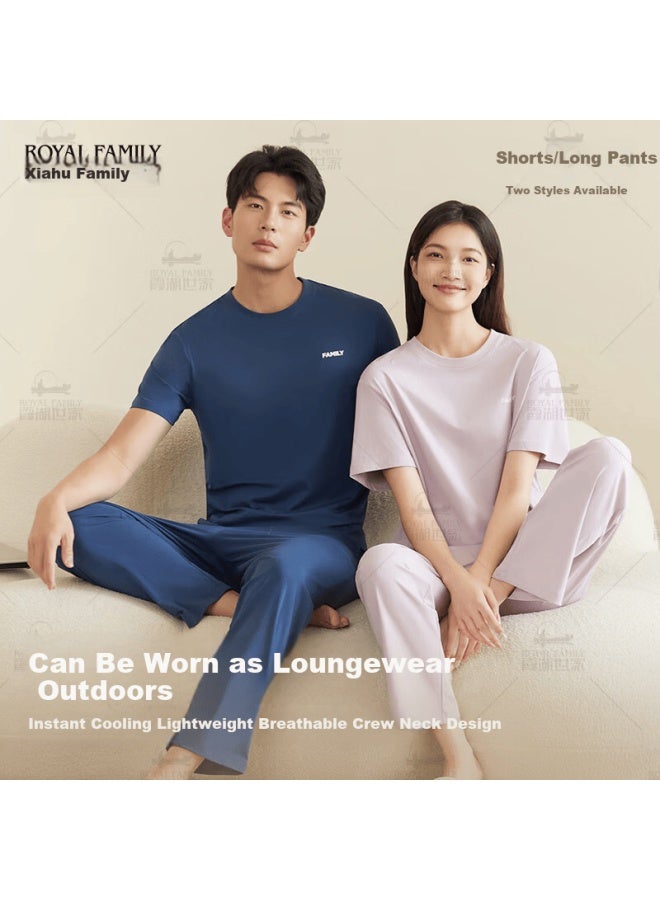 Royal Family Xiahu Shijia Couples Pajama Set 5a Antibacterial Anti-mite Comfortable Home Sleepwear For Men And Women - Image 1