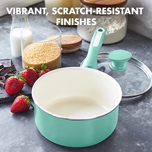 GreenPan Rio Healthy Ceramic Nonstick 2QT Saucepan with Lid, PFAS-Free, Dishwasher Safe, Turquoise - Image 5