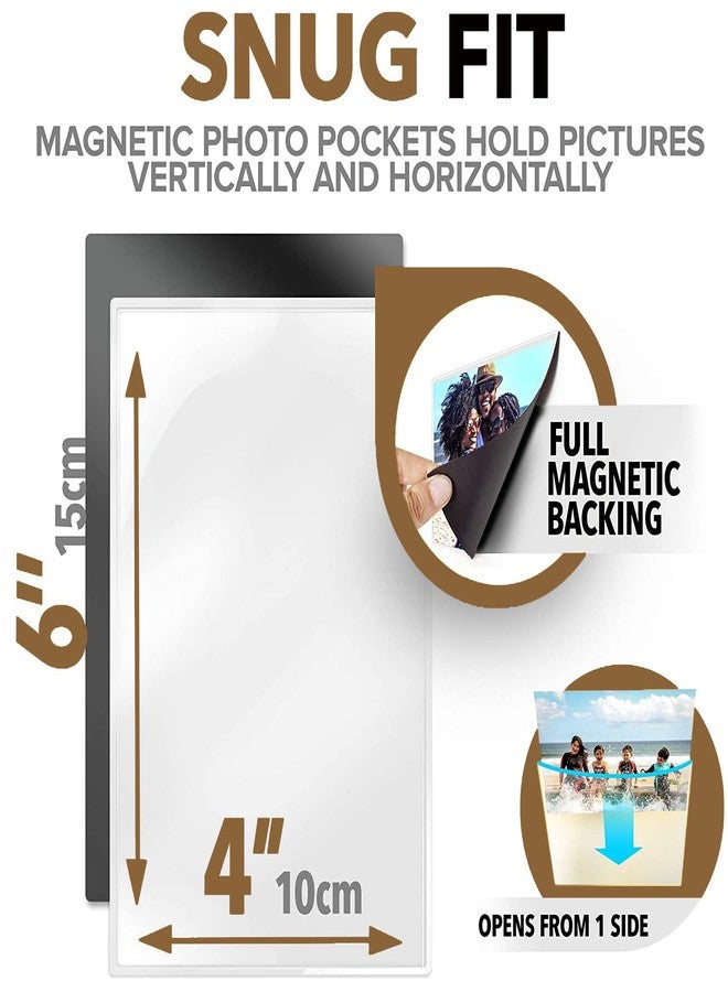 TurtleGrip Magnetic Refrigerator Photo Frames (Pack of 2) Photo Size: 4 x 6 inches (10 x 15cm) Reusable Black Magnet Fridge Photo Frame for Locker, Office Cabinet Any Metal Surface, Magnet Image Holder, etc. - Image 3