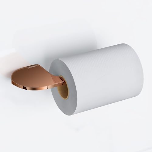 Plantex Smero Pure Brass Toilet Paper Holder/Toilet Paper Roll Holder/Tissue Paper Roll Holder for Bathroom - Smart (PVD Rose Gold) - Image 1