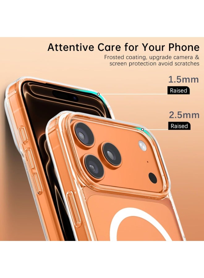 Magnetic for iPhone 17 Pro Case 6.3-Inch, Fit for MagSafe [Military Grade Drop Protection] [Long-Lasting Yellowing] Crystal Clear Back Slim Shockproof Phone Cover, Clear - Image 4