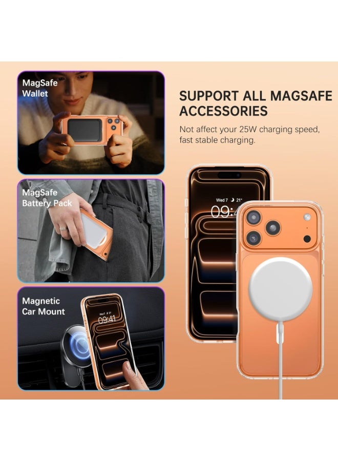 Magnetic for iPhone 17 Pro Case 6.3-Inch, Fit for MagSafe [Military Grade Drop Protection] [Long-Lasting Yellowing] Crystal Clear Back Slim Shockproof Phone Cover, Clear - Image 3