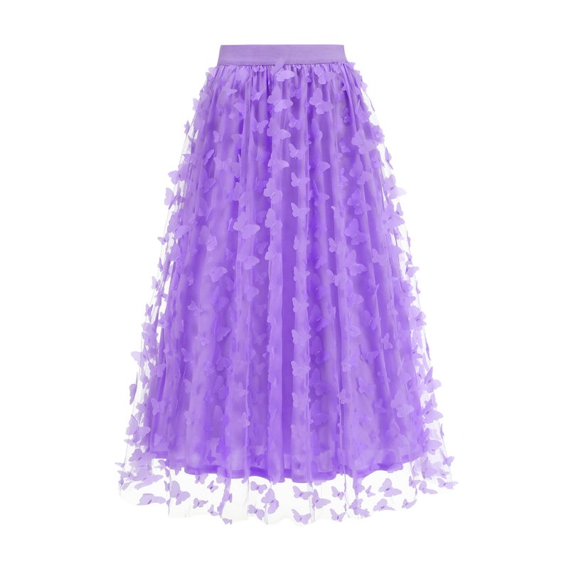 Women's Summer Skirt 3D Butterfly A-line Midi Skirt - Image 1