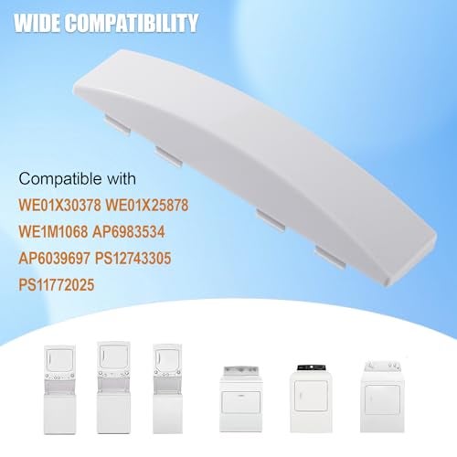 GAQUECY 2 Pack Dryer Door Handle Replacement for GE Dryer Parts GUD27ESSMWW WE01X30378 WE01X25878 WE1M1068 PS1177202 Stackable Dryer Door Handle - Image 4