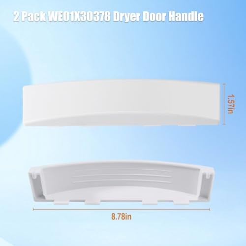 GAQUECY 2 Pack Dryer Door Handle Replacement for GE Dryer Parts GUD27ESSMWW WE01X30378 WE01X25878 WE1M1068 PS1177202 Stackable Dryer Door Handle - Image 2