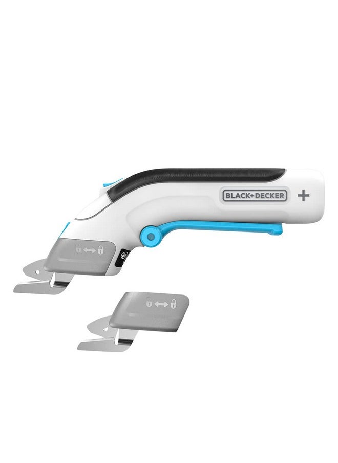 BLACK+DECKER - 4V Max Electric Fabric Scissors, Cordless, Usb Rechargeable (Bcsc115Ff), White - Image 1