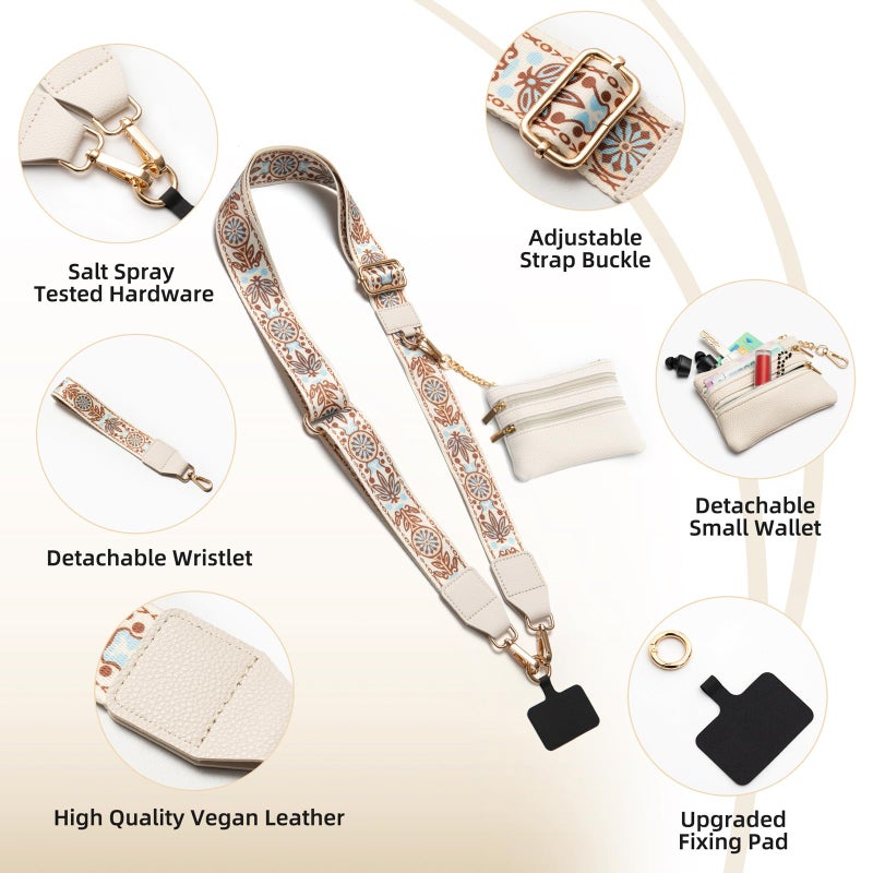 CUEDM Cell Phone Lanyard Crossbody,Adjustable Cell Phone Strap with Detachable Wristlet for Hands-Free Occasions,Clip and Go Strap for Phone with Wallet Crossbody - Image 4