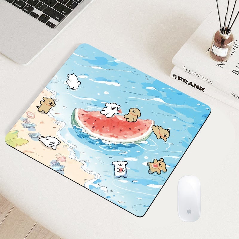 Dual Mode Rechargeable Bluetooth Wireless Mouse, Adjustable DPI, Silent Click, Lightweight Portable, Type‑C Fast Charging, 5 Colors, Compatible with Tablet Laptop Phone Desktop Windows iOS Android + Summer Cartoon Mousepad 300x250mm, Smooth Non‑Slip Desk Mat Bundle - Image 3