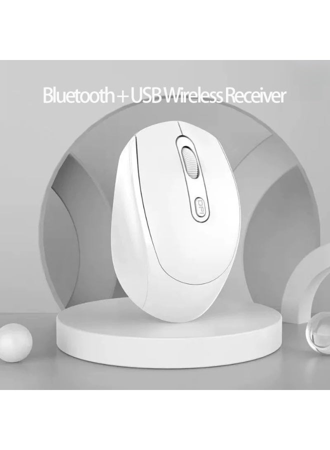 Dual Mode Rechargeable Bluetooth Wireless Mouse, Adjustable DPI, Silent Click, Lightweight Portable, Type‑C Fast Charging, 5 Colors, Compatible with Tablet Laptop Phone Desktop Windows iOS Android + Summer Cartoon Mousepad 300x250mm, Smooth Non‑Slip Desk Mat Bundle - Image 2