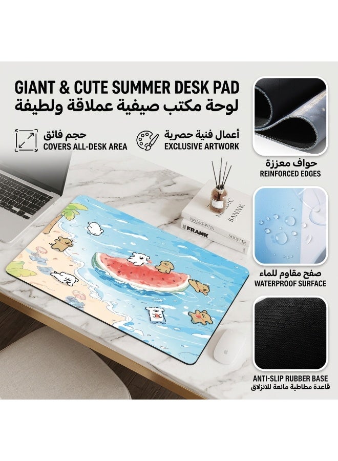 Dual Mode Rechargeable Bluetooth Wireless Mouse, Adjustable DPI, Silent Click, Lightweight Portable, Type‑C Fast Charging, 5 Colors, Compatible with Tablet Laptop Phone Desktop Windows iOS Android + Summer Cartoon Mousepad 300x250mm, Smooth Non‑Slip Desk Mat Bundle - Image 5