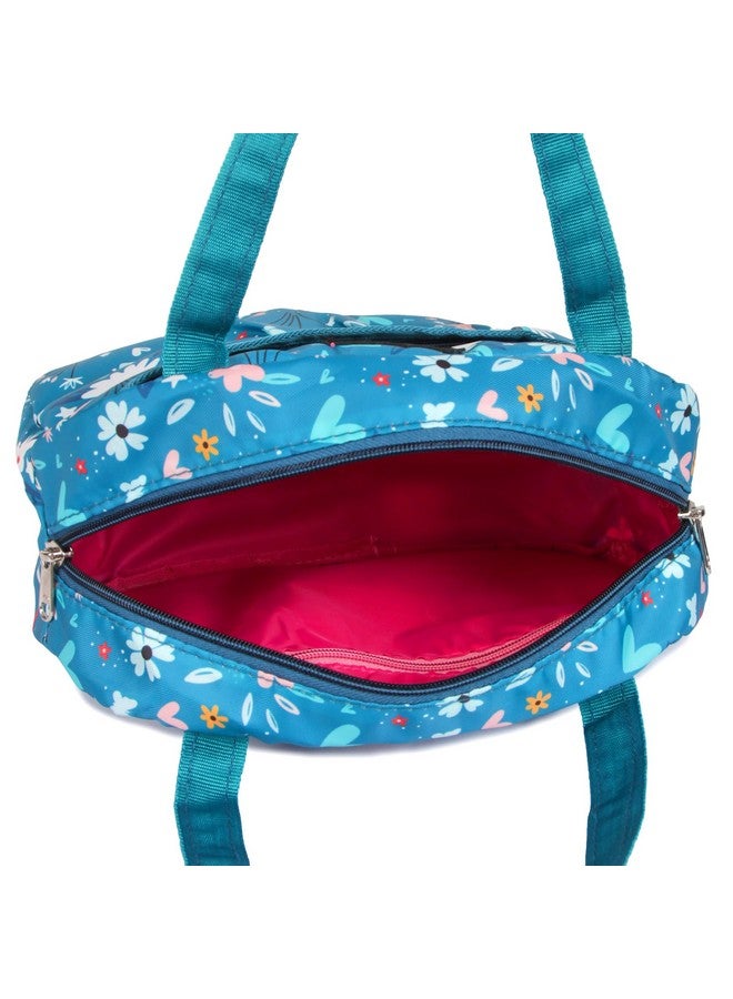 Zaib Floral Printed Tote Bag, 10 Liter Capacity - Stylish and Eco-Friendly Reusable Shopping Bag for Women, Ideal for Groceries, Travel, and Everyday Use - Spacious Handbag (Turquoise (Tote 10)) - Image 4