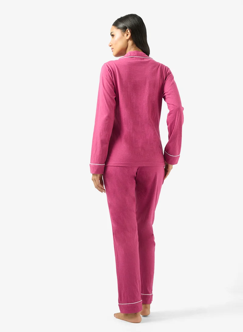 جينجر طقم بيجاما وقميص قطني مريح