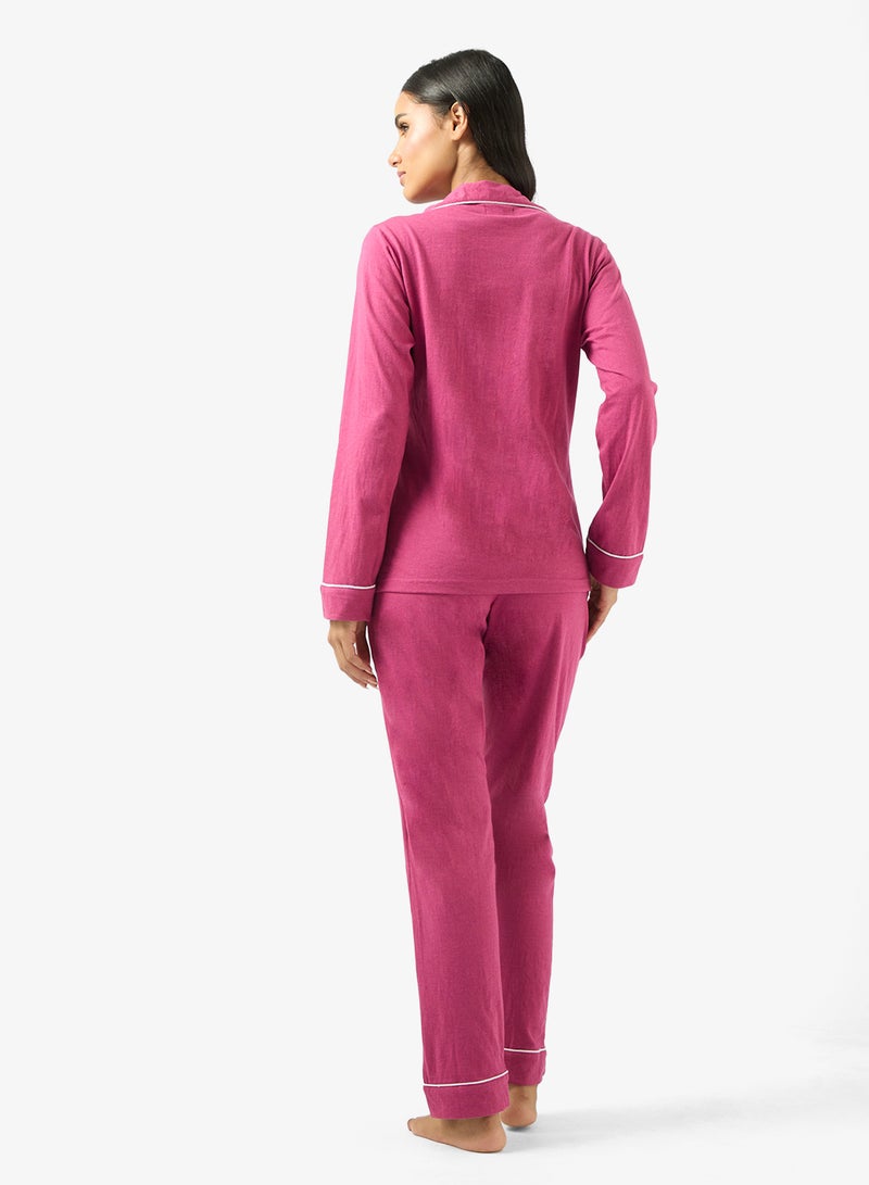 Ginger Cotton Relaxed Fit Shirt & Pyjama Set - Image 2