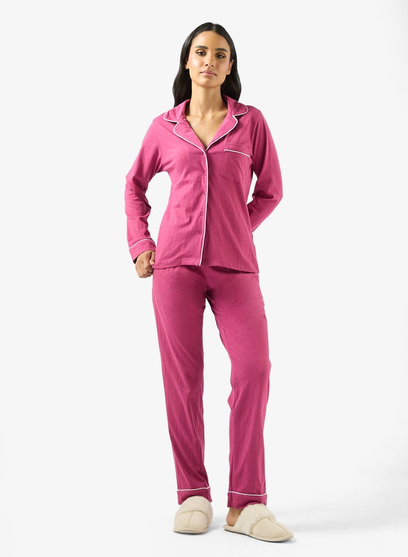 Ginger Cotton Relaxed Fit Shirt & Pyjama Set - Image 5