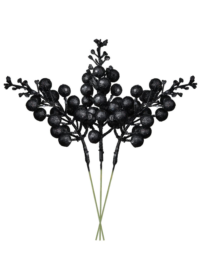 Artiflr Artiflr Red Berries  14 Pack Artificial Berry Stems for Christmas Tree Decorations  Crafts  Holiday and Home Decor  7.9 Inches (Black)  - Image 1