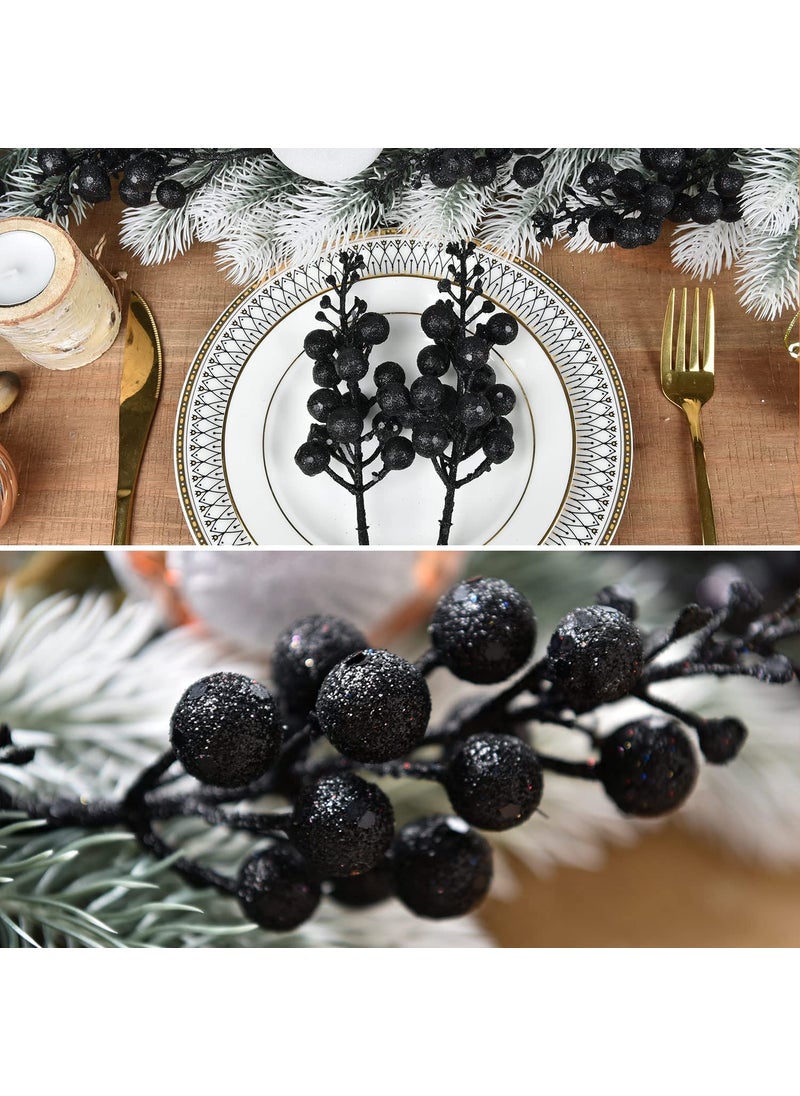 Artiflr Artiflr Red Berries  14 Pack Artificial Berry Stems for Christmas Tree Decorations  Crafts  Holiday and Home Decor  7.9 Inches (Black)  - Image 2