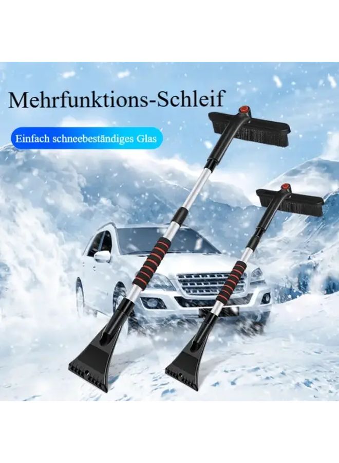 Red Retractable Car Snow Brush with Foam Handle for SUVs and Trucks - Image 1