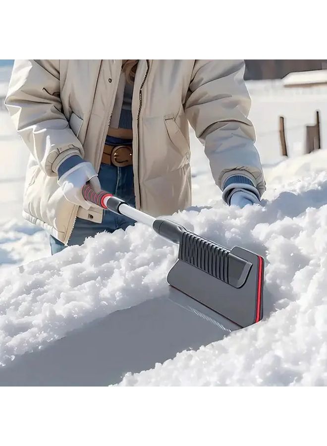 Red Retractable Car Snow Brush with Foam Handle for SUVs and Trucks - Image 3