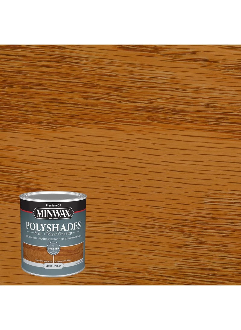 Minwax Minwax PolyShades Wood Stain  Polyurethane Finish  Quart Pecan Gloss  - Image 3