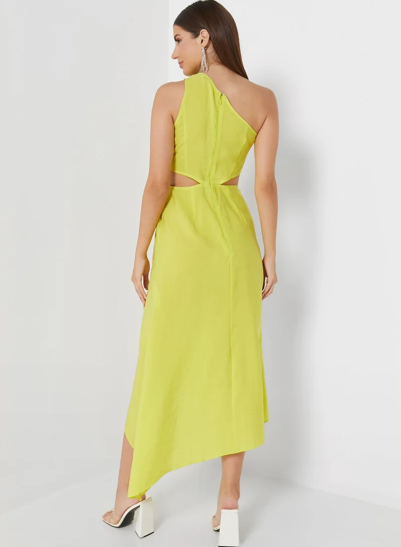 TOPSHOP One Shoulder Knot Detail Dress