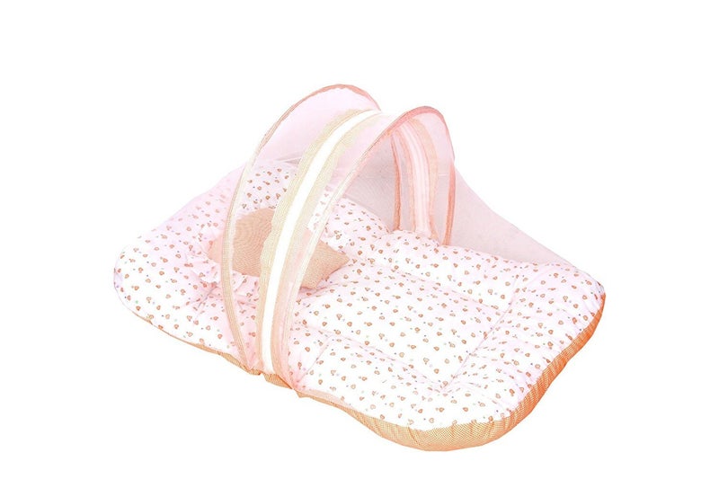 FARETO مجموعة سرير الأطفال الأولى مع مرتبة وغطاء ناموسية وحقيبة حمل 03 أشهر - Image 5