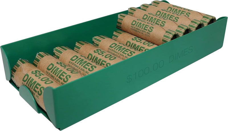 Nadex 4 Pack Assorted Aluminium Coin Trays - Stackable Single Compartment Coin Sorting and Storage Trays - Holds 20 Penny Rolls, 10 Nickel Rolls, 20 Dime Rolls, 10 Quarter Rolls - Image 5