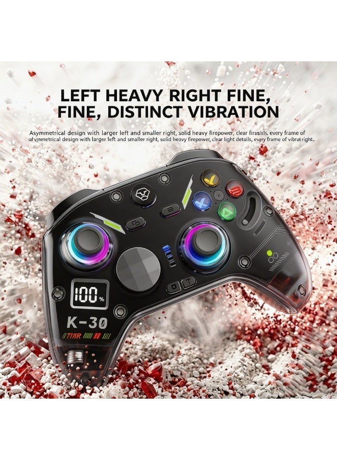 AOLION K30 TMR Wireless Gaming Controller with Hall Trigger, Dual-Form Joystick, Motion Aiming & Charging Dock – Compatible with PC/Switch/Mobile - Image 2