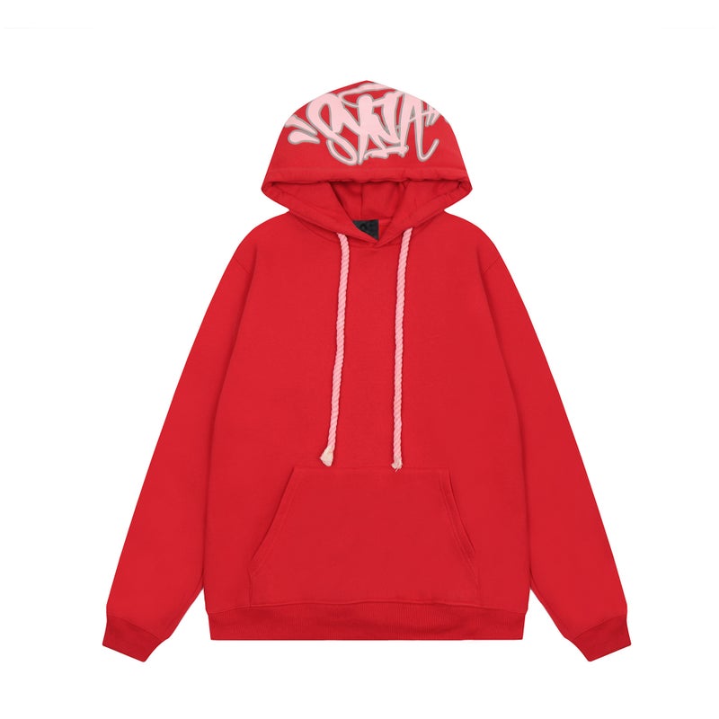 SynaWord American Loose Sweater Hoodie Sweater Trousers Syna Mens and Womens Fashion Brand Hip Hop Street Couple Casual suit Red sweatshirt 