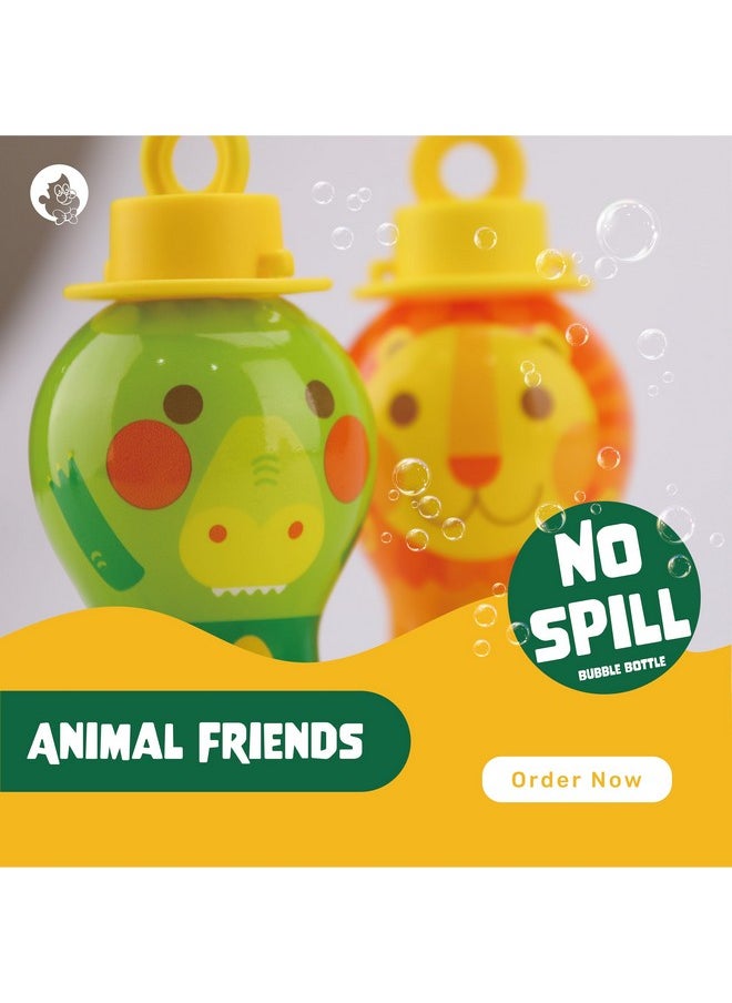 Uncle Bubble - No-Spill Bubble Tumbler For Babies Toddlers And Kids | Includes Super Small Bubble Solution And Bubble Wand(Pack Of 2-Lion & Crocodile) - Image 1