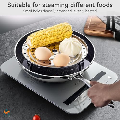 Alark 2 PCS Round Stainless Steel Steamer Rack 7 Inch Steaming Tray Pressure Cooker Cooking Toast Bread Salad Tray Rack 3 Removable Stand For V- Shaped Kitchen Stock Pot Steaming [ 22x22x6 CM ] - Image 5