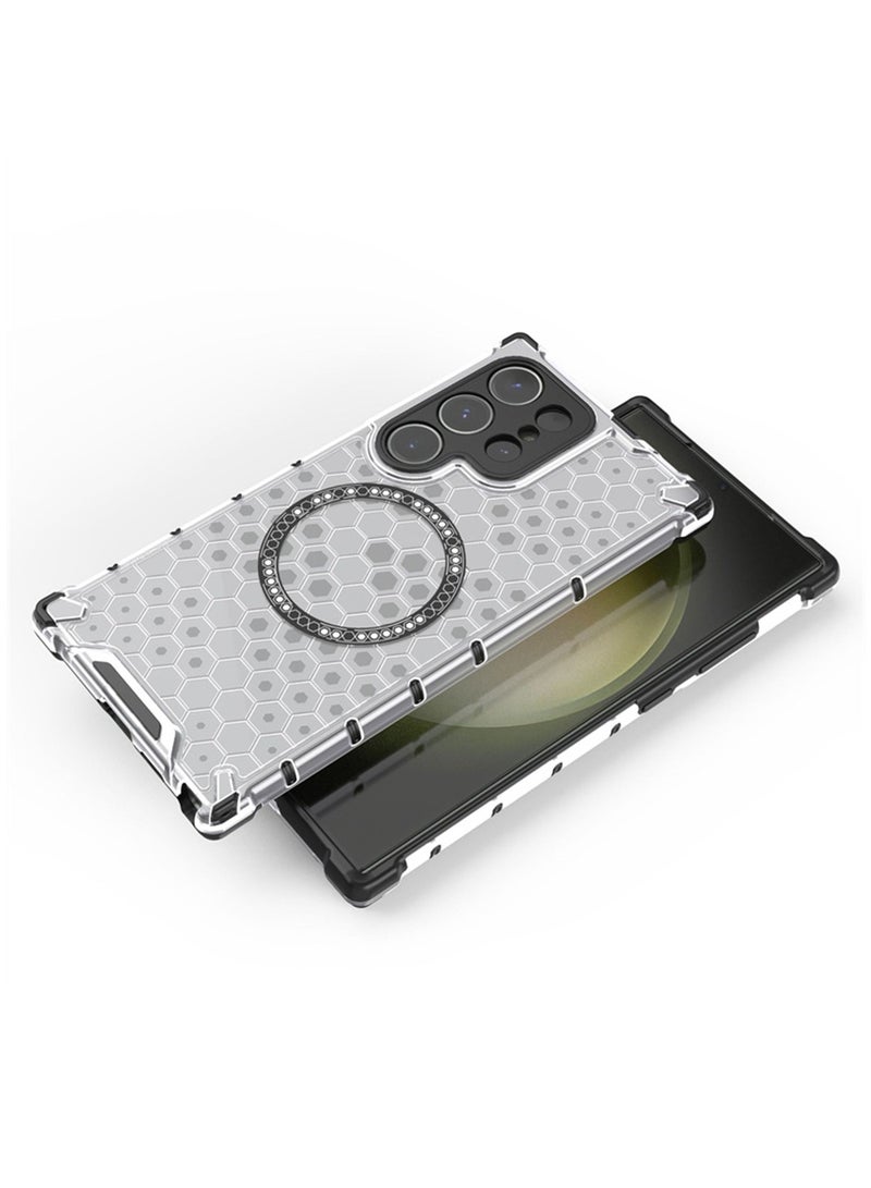 TEXEEM Honeycomb Transparent Case for Samsung Galaxy S25 Ultra, Shockproof Anti-Yellow Drop Protection Cover - Image 2
