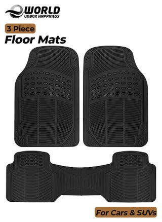 3 Piece Set Enhanced Proline Trimmable Floor Mats for Cars Trucks Jeeps Vans and SUVs Universal Fit Design Black Heavy Duty Waterproof and All Weather Protection Odorless Rubber with Anti-Slip Feature - pzsku/ZDAF3A594FA6A22C82D62Z/45/1746705721/b52e7294-6ea0-4167-92f6-348c11addcbf