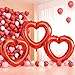 Vibzox Red Heart Balloons3Pcs 40Inch Large Hollow Out Heart foil Balloon for Valentines Day Birthday Wedding Engagement Bridal Showers Anniversary Party Decorations - Image 2
