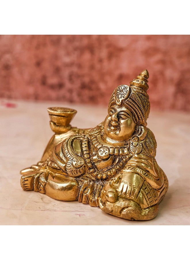 The Advitya تمثال كوبير النحاسي أدفيتيا لفاستو | تمثال كوبير النحاسي | تمثال كوبير | تمثال كوبيرا للثروة والازدهار، العبادة، المعبد، المنزل، المكتب، الأعمال، هدية حظ سعيد (النموذج 2)، ديني - Image 2