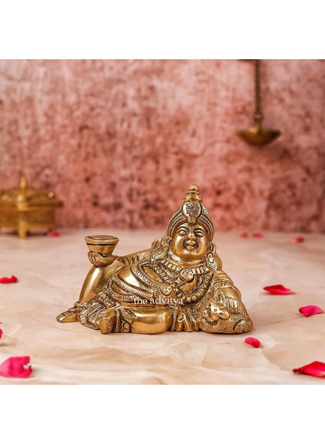 The Advitya تمثال كوبير النحاسي أدفيتيا لفاستو | تمثال كوبير النحاسي | تمثال كوبير | تمثال كوبيرا للثروة والازدهار، العبادة، المعبد، المنزل، المكتب، الأعمال، هدية حظ سعيد (النموذج 2)، ديني - Image 1