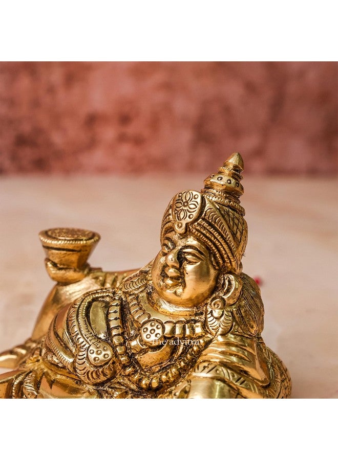The Advitya تمثال كوبير النحاسي أدفيتيا لفاستو | تمثال كوبير النحاسي | تمثال كوبير | تمثال كوبيرا للثروة والازدهار، العبادة، المعبد، المنزل، المكتب، الأعمال، هدية حظ سعيد (النموذج 2)، ديني - Image 3