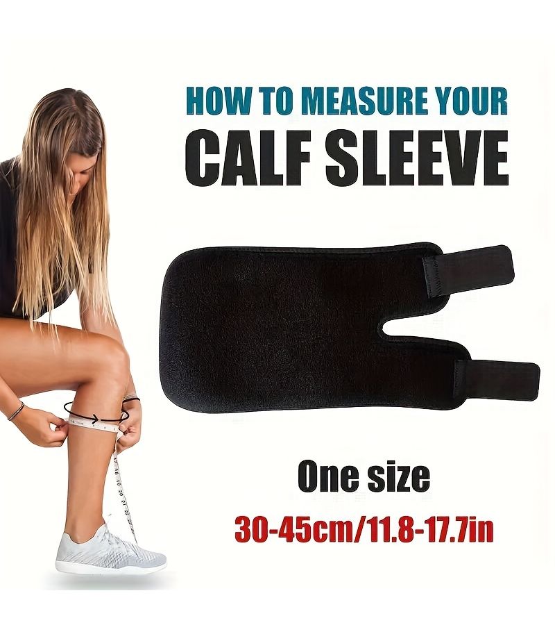 Black Adjustable Calf Support Brace For Running Sports With Compression Sleeves - Image 1