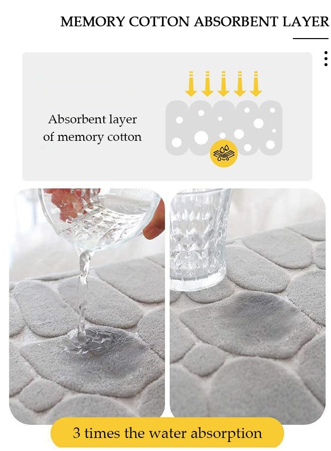 DUNISO 2 Pieces Bathroom Rugs Mat Super Soft Water Absorbent Microfiber Non-Slip Quick Drying Bath Tub Mat Toilet Rugs Perfect Bathroom Mats for Bathroom Tub and Shower - Image 3